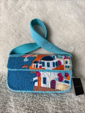 🐬 Viral Beaded Greece Turquoise Embroidered Shoulder Bag